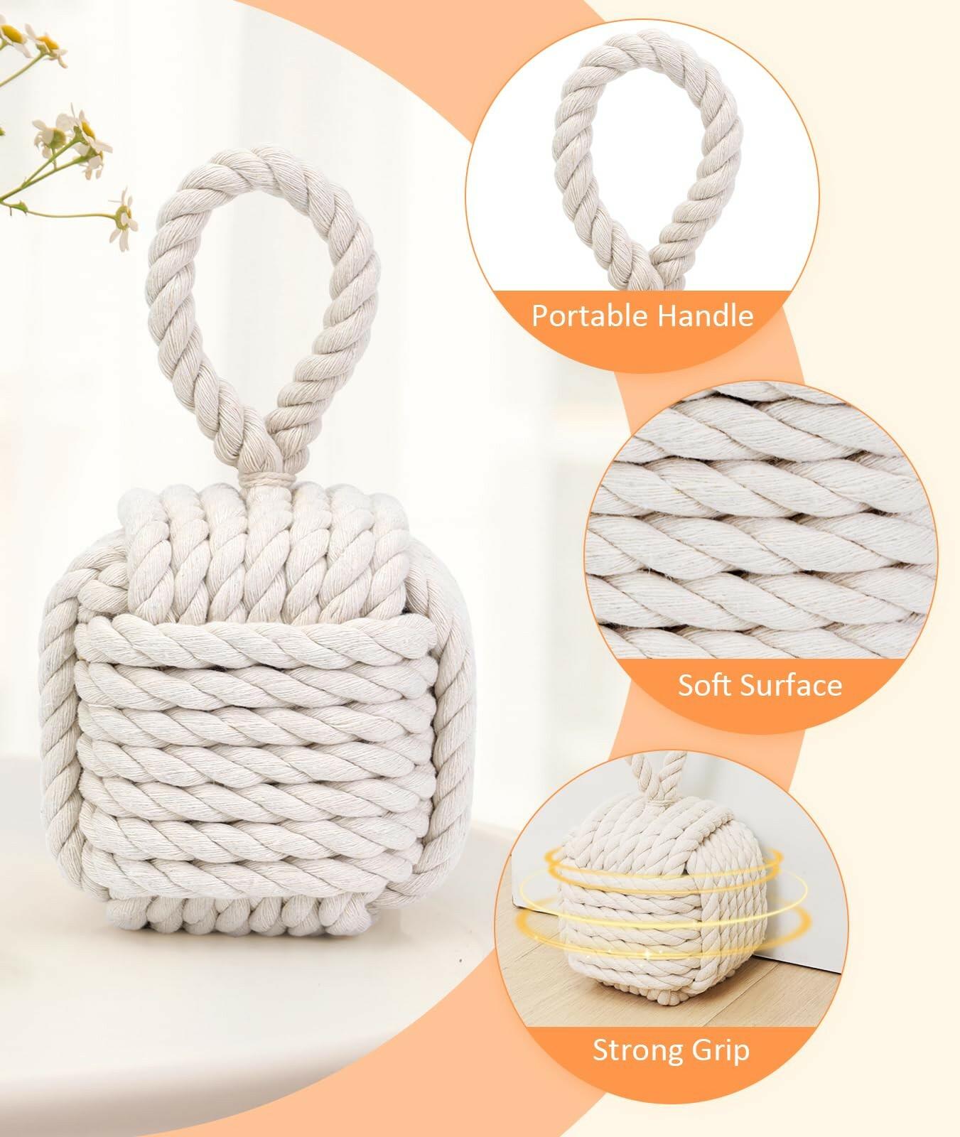 Optish Decorative Door Stoppers for Standard Interior Doors - Cute Rope Knot