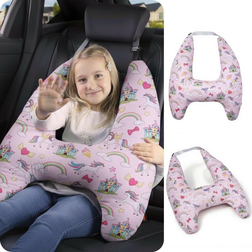Unicorn Pink eaonitu Travel Pillow Car Cushion for Kids 6 Years Old+ Shoulder
