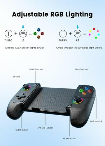 Wireless Phone Controller for iPhone/Android with Hall Joystick, Moblie