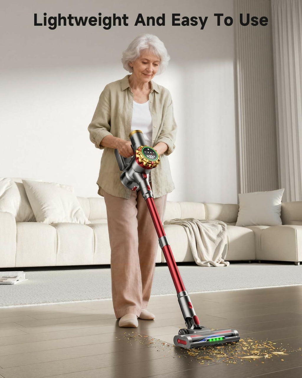 AIPOWAY Cordless Vacuum Cleaner 580W 50Kpa Vacuum Cleaners for Home, 65 Mins