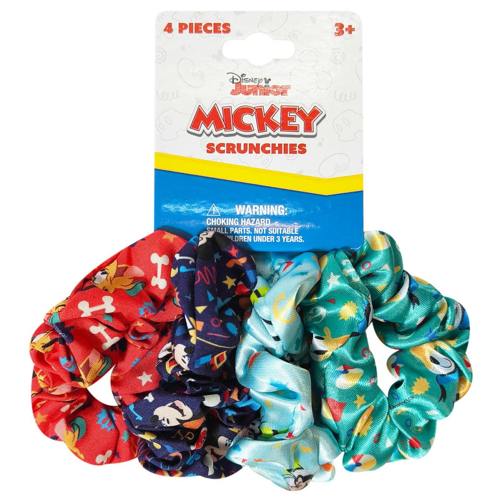 LUV HER Disney Mickey Scrunchies for Girls of All Ages - 4 Large Hair Scrunchies