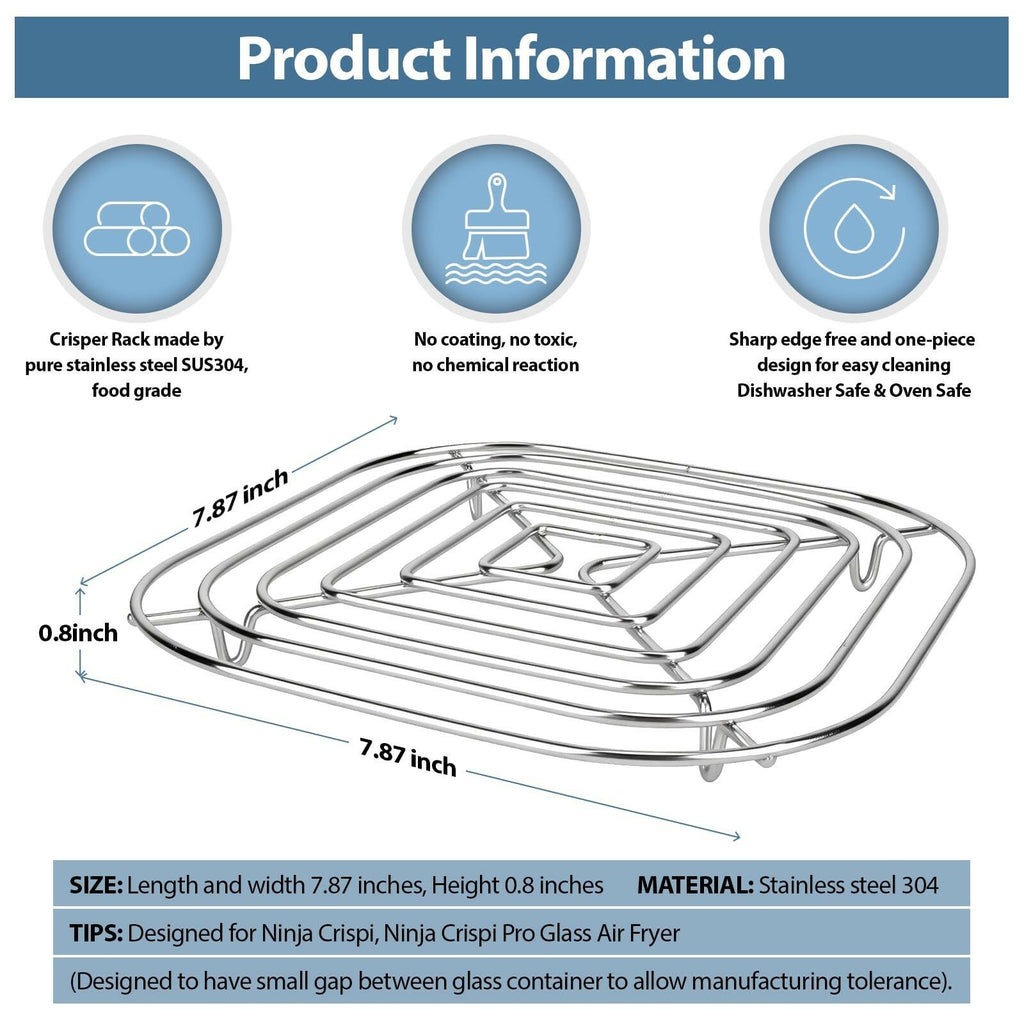 foboko Crisper Rack for Ninja Crispi Air Fryer FN101, Ninja Crispi Accessories,
