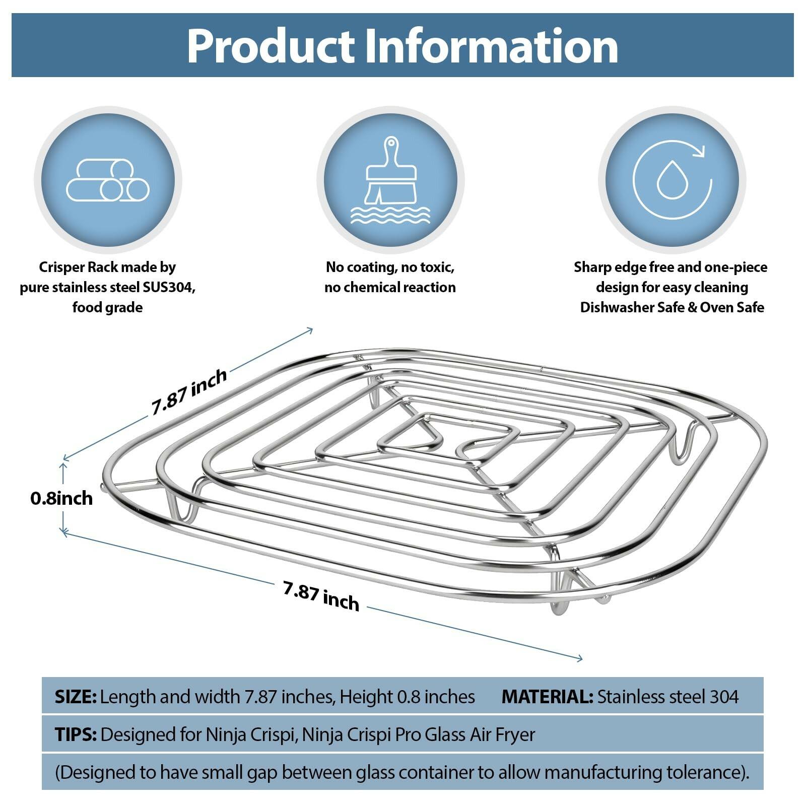foboko Crisper Rack for Ninja Crispi Air Fryer FN101, Ninja Crispi Accessories,