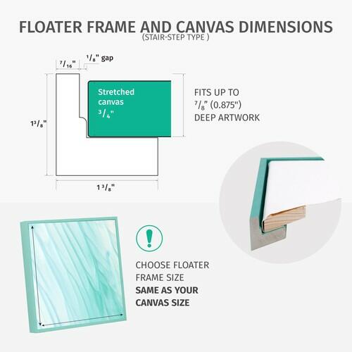 Pixy Canvas Floater Frame 17x17 for 3/4" Deep Canvas Painting Frame