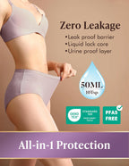 5 Pack Large AIRCUTE Washable Adult Urine Incontinence Underwear for Women Leak