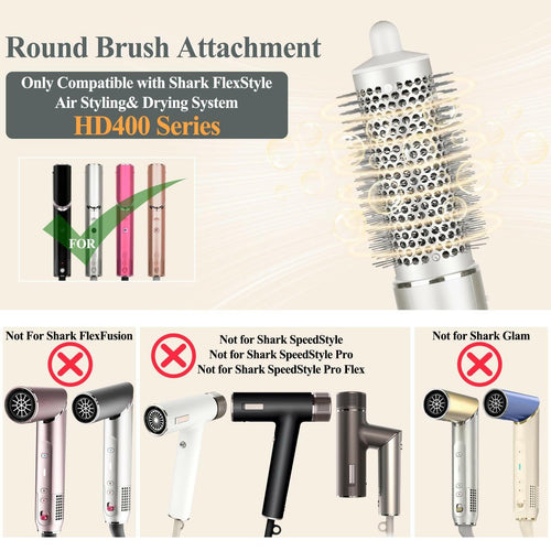 AFDD Round Brush Attachment for Shark FlexStyle Accessories, Normal Round