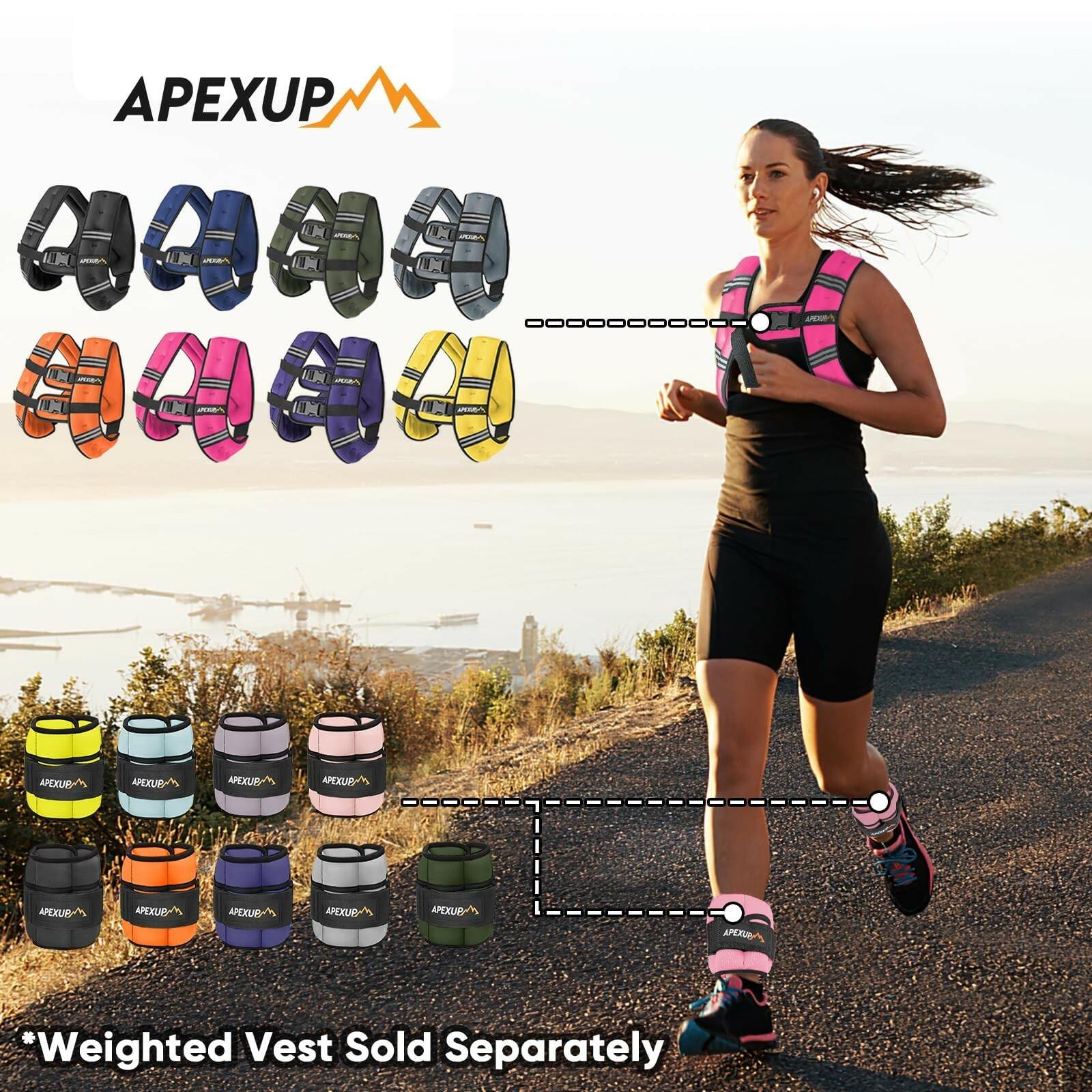 APEXUP 10lbs/Pair Adjustable Ankle Weights for Women and Men, Modularized Leg