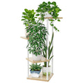 Bamworld Small Plant Stand Indoor 4 Tier Metal Plant Shelf for Multiple Plants