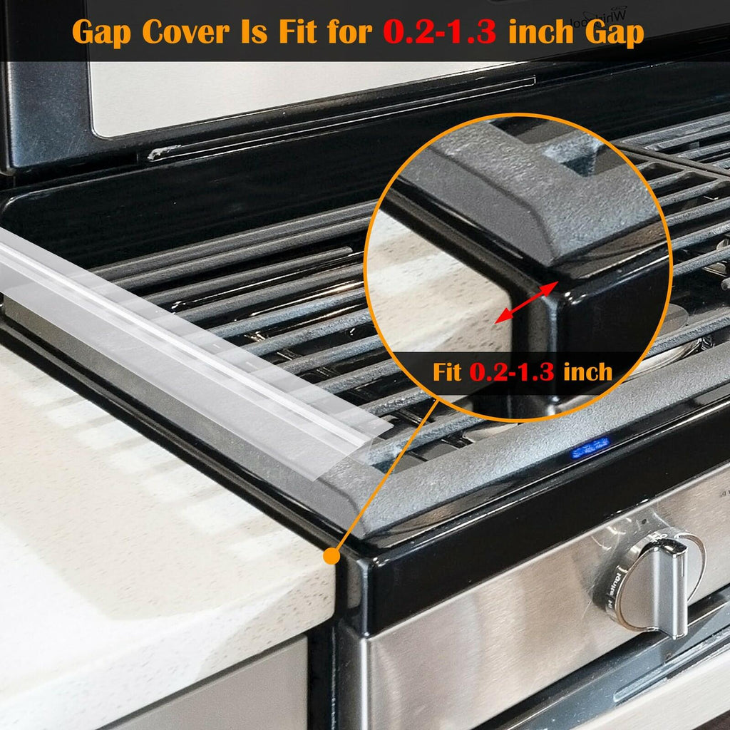 2 PACK Silicone Stove Counter Gap Cover Kitchen Counter Gap Filler Transparent