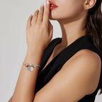 JIAYIQI Christmas Charm Charms Bracelets Love Heart Bead 925 Sterling Silver