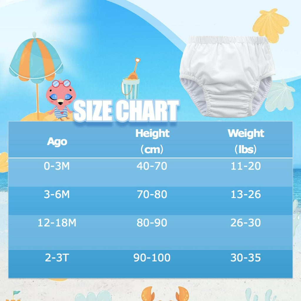 Baby Newborn Reusable Swim Diapers 6-18 Months Washable Toddler Unisex Swim