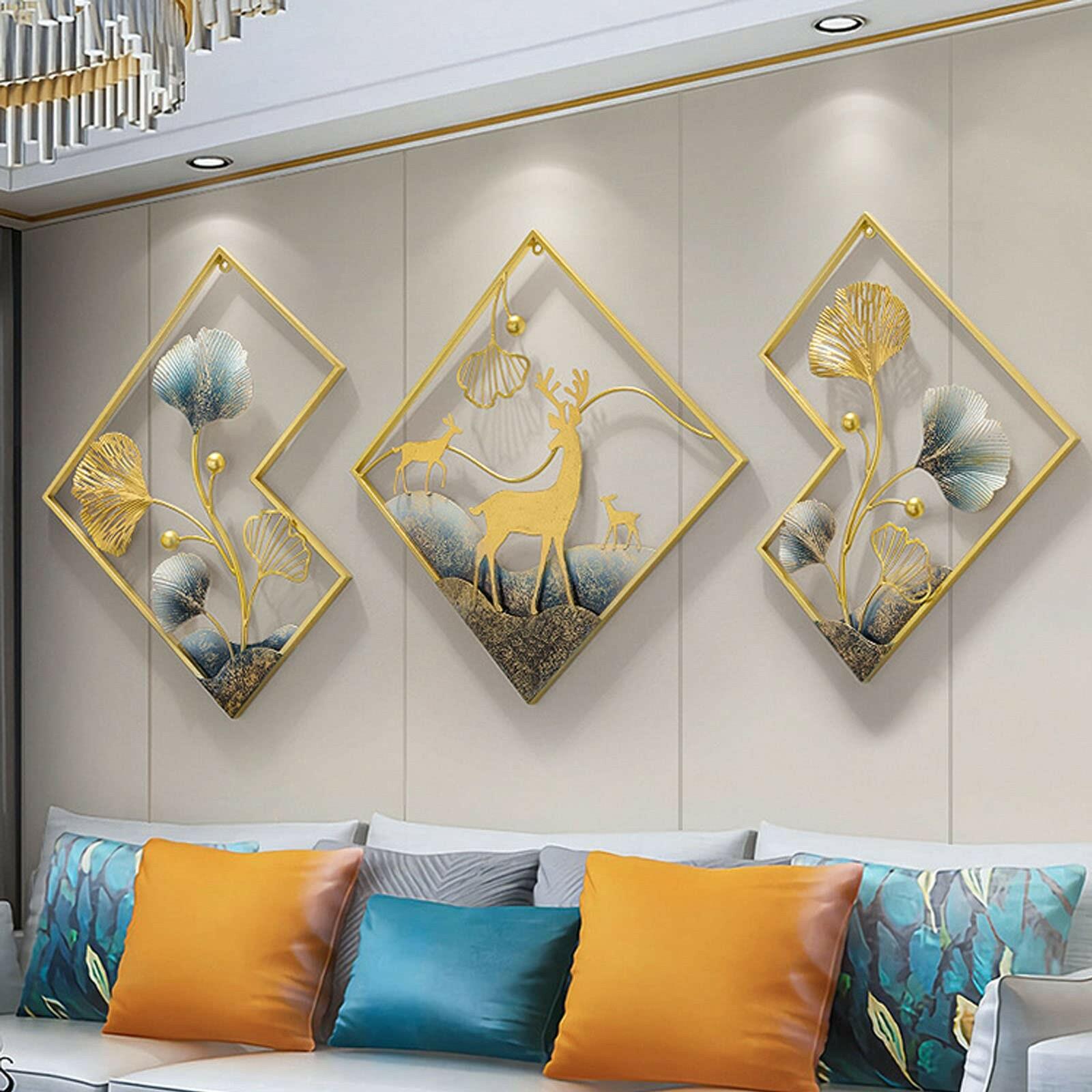 tarkay Metal Wall Art Dining Room Wall Art Decor 3 Piece Large Modern Wall