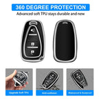 QBUC Key Fob Cover for Chevy, Car Key Fob Case with Keychain for Equinox