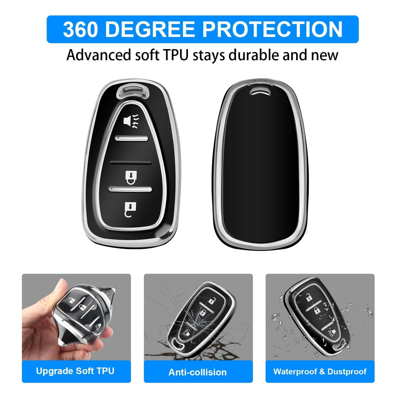 QBUC Key Fob Cover for Chevy, Car Key Fob Case with Keychain for Equinox