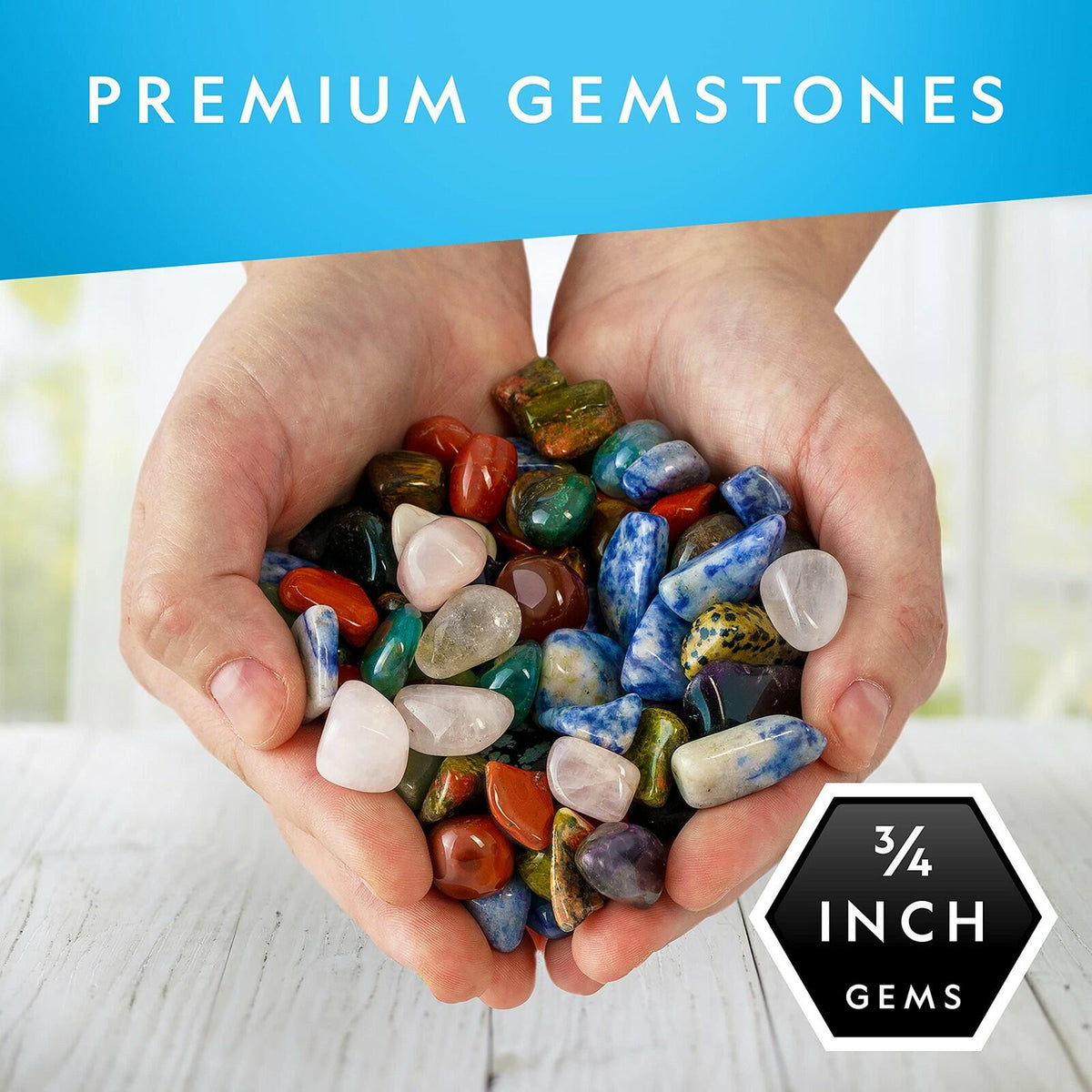 National Geographic Premium Polished Stones - 2 Pounds of 3/4-Inch Tumbled