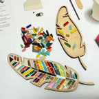 sjljzxd Mixed Colour Leaf Mosaic Kit, Creative DIY Colourful Home Decoration