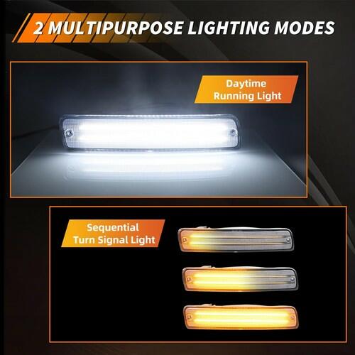 MOTRUM LED Front Turn Signal Light Compatible with Toyo-ta Land Cruiser FJ80
