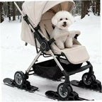 4 pcs Tsawntd Stroller Skis, Multi-Purpose Stroller Sled Snow Skis Winter Sledge