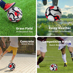 Torvinas Soccer Ball Size 5 with Pump, Waterproof PU Leather - Professional