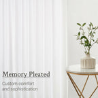 Pinch Pleated Sheer Curtains 84 Inches Long,Light Filtering Semi Sheer White