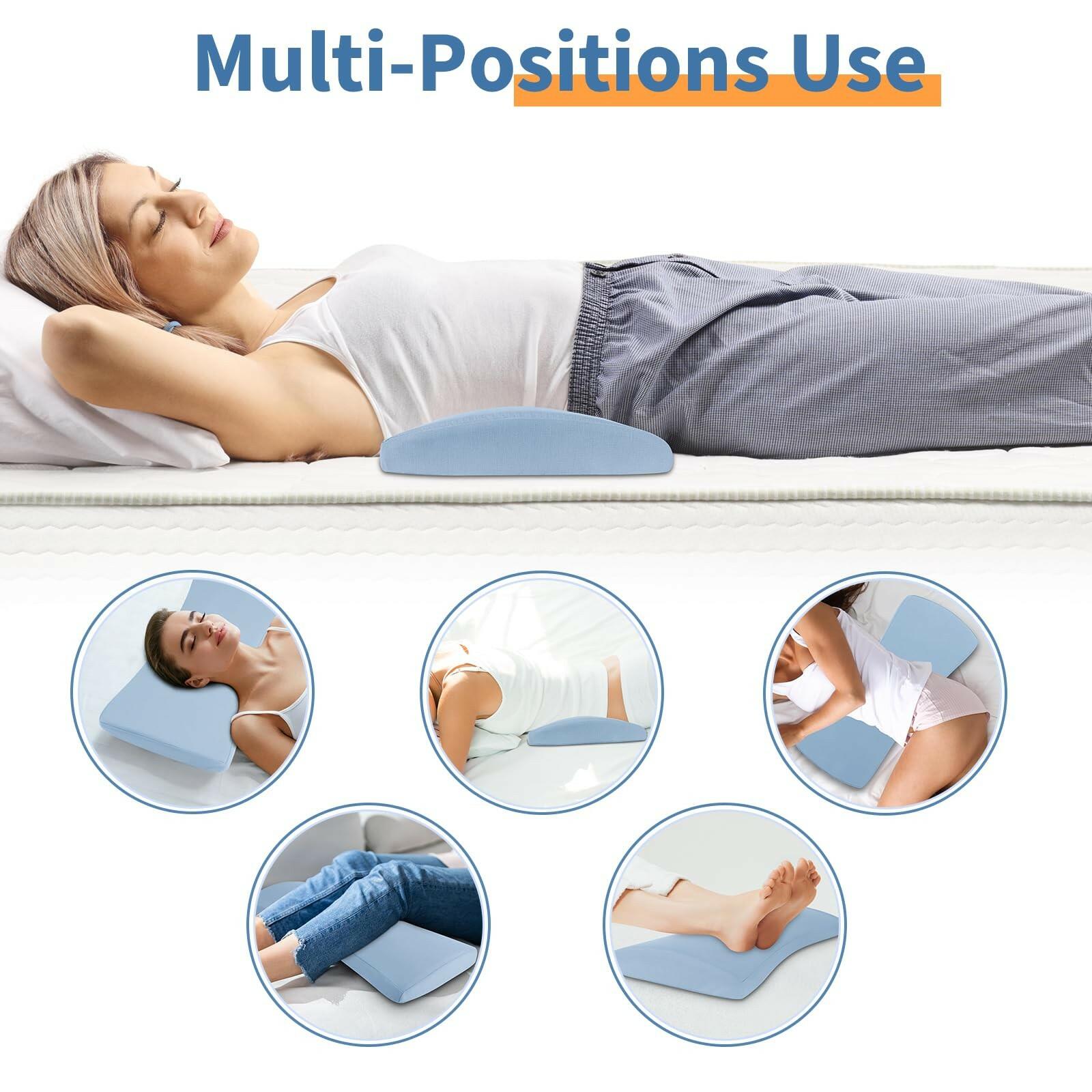 Lumbar Support Pillow for Bed: Memory Foam Lower Back Pain Relief Pillow for