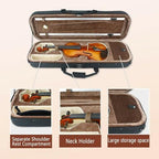 Vetimobato 4/4 Full Size Violin Set Solid Maple Spruce Complete Kit Case Bow