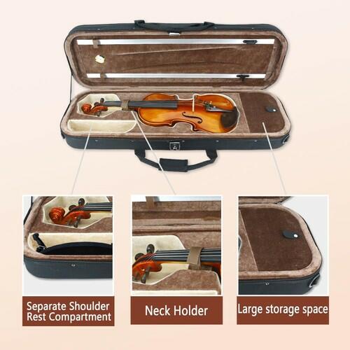 Vetimobato 4/4 Full Size Violin Set Solid Maple Spruce Complete Kit Case Bow