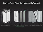 JOYMOOP Mop and Bucket Set with Wringer, Flat Mops for Floor Cleaning, Wall Mop