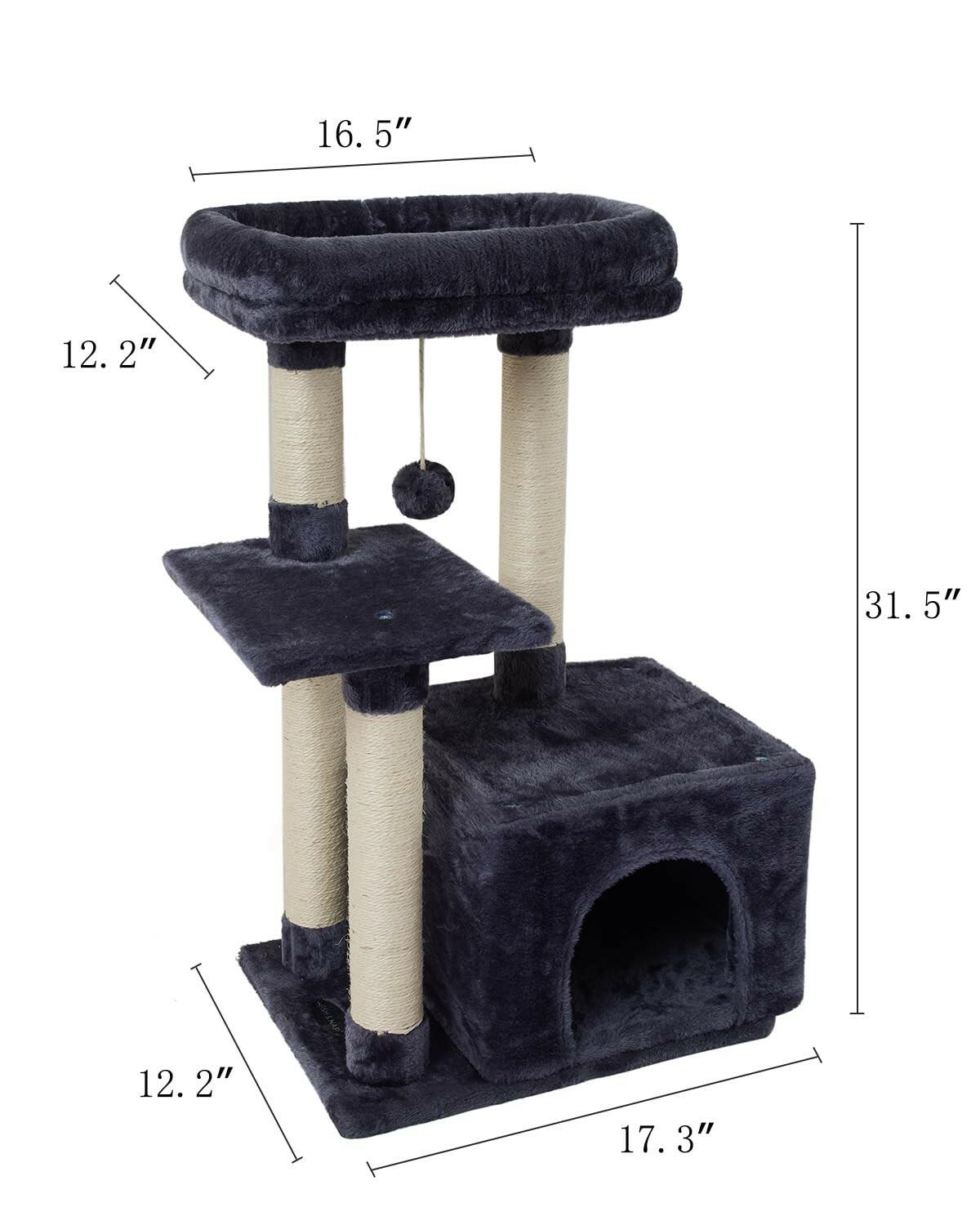 OPEN BOX - FISH&NAP Cute Cat Tree Kitten Cat Tower for Indoor Cat Condo Sisal