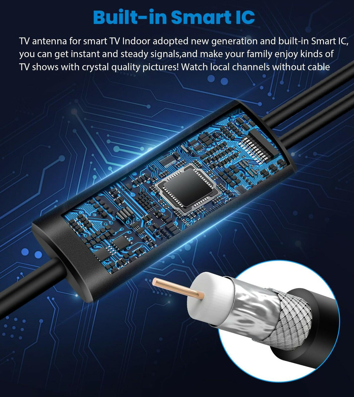 2026 Upgraded Digital TV Antenna HD Smart TV Long Range Indoor Antenna