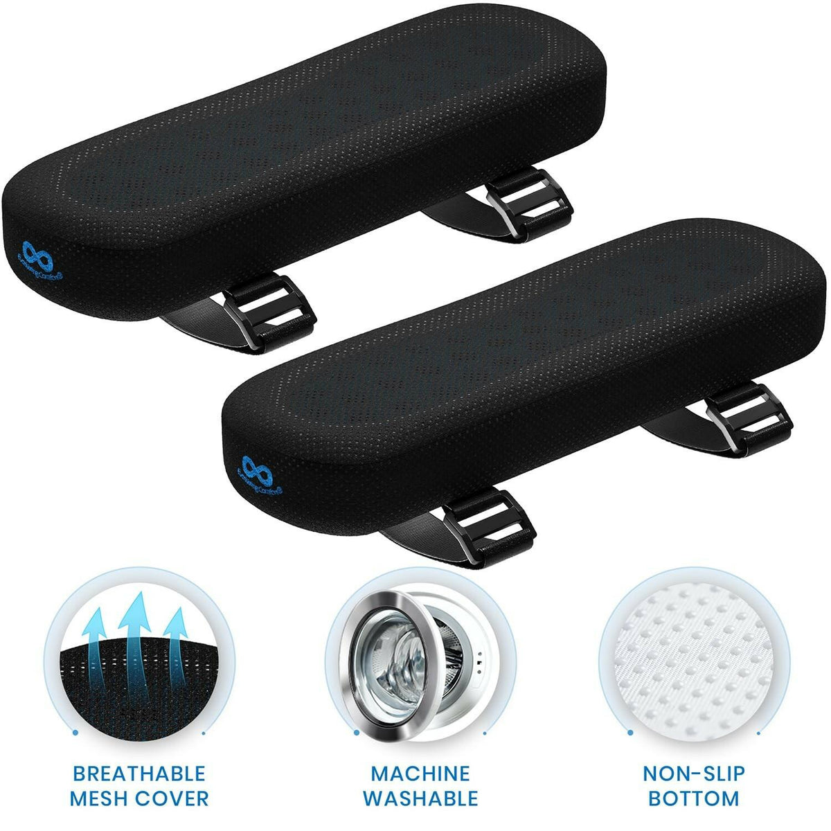 Everlasting Comfort Elevate Series Office Chair & Wheelchair Arm Pads - Memory