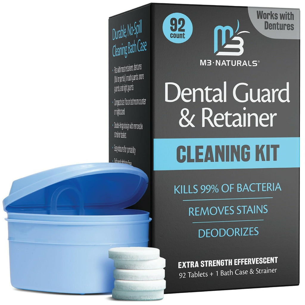 Retainer Cleaner and Soak Container, No-Mess Cleaning Tablets with Universal
