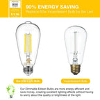 DAYBETTER 4 Pack Vintage LED Edison Bulbs, E26 Led Bulb 60W Equivalent, Dimmable