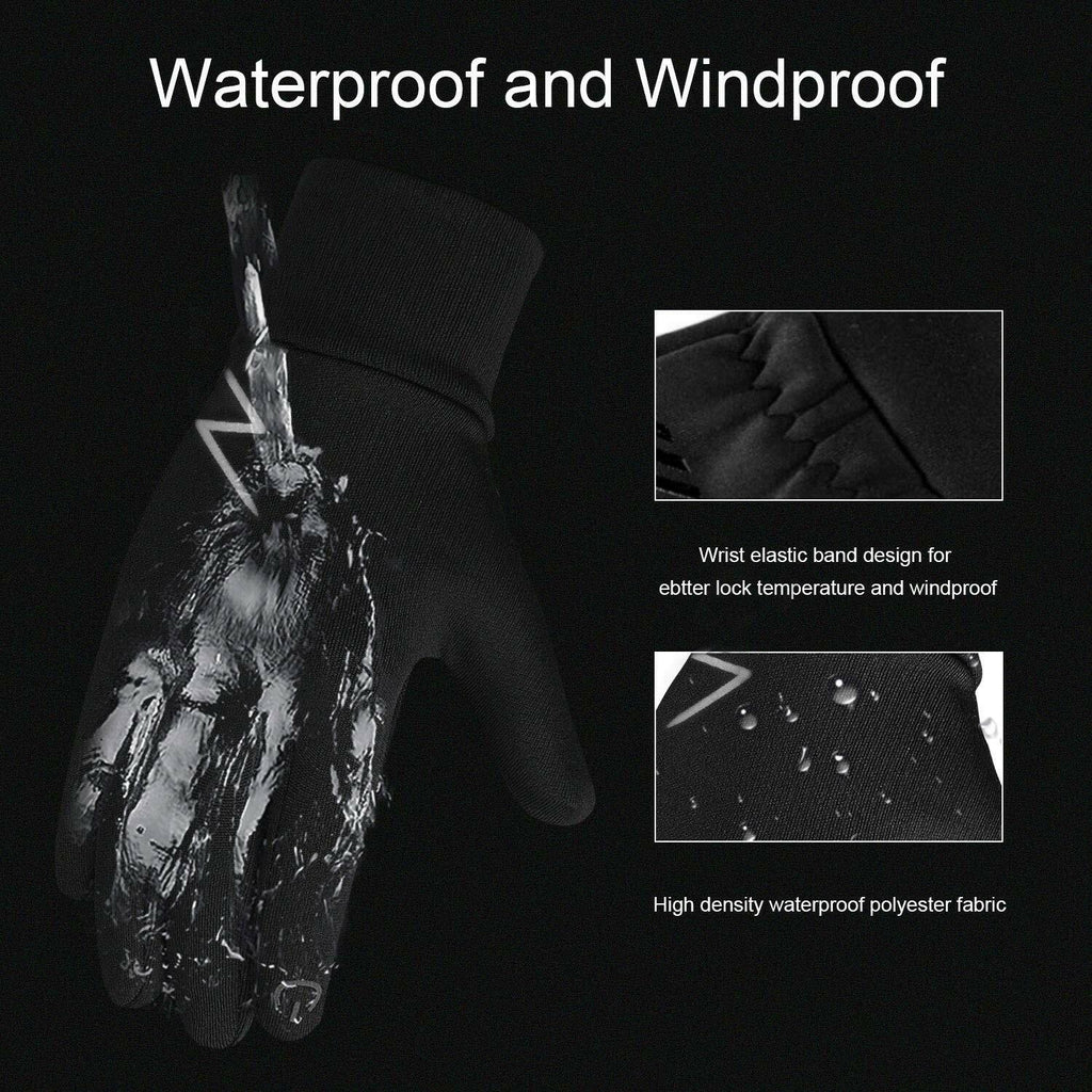YukiniYa Kids Winter Gloves Back Water Repellent Touchscreen Warm Fleece