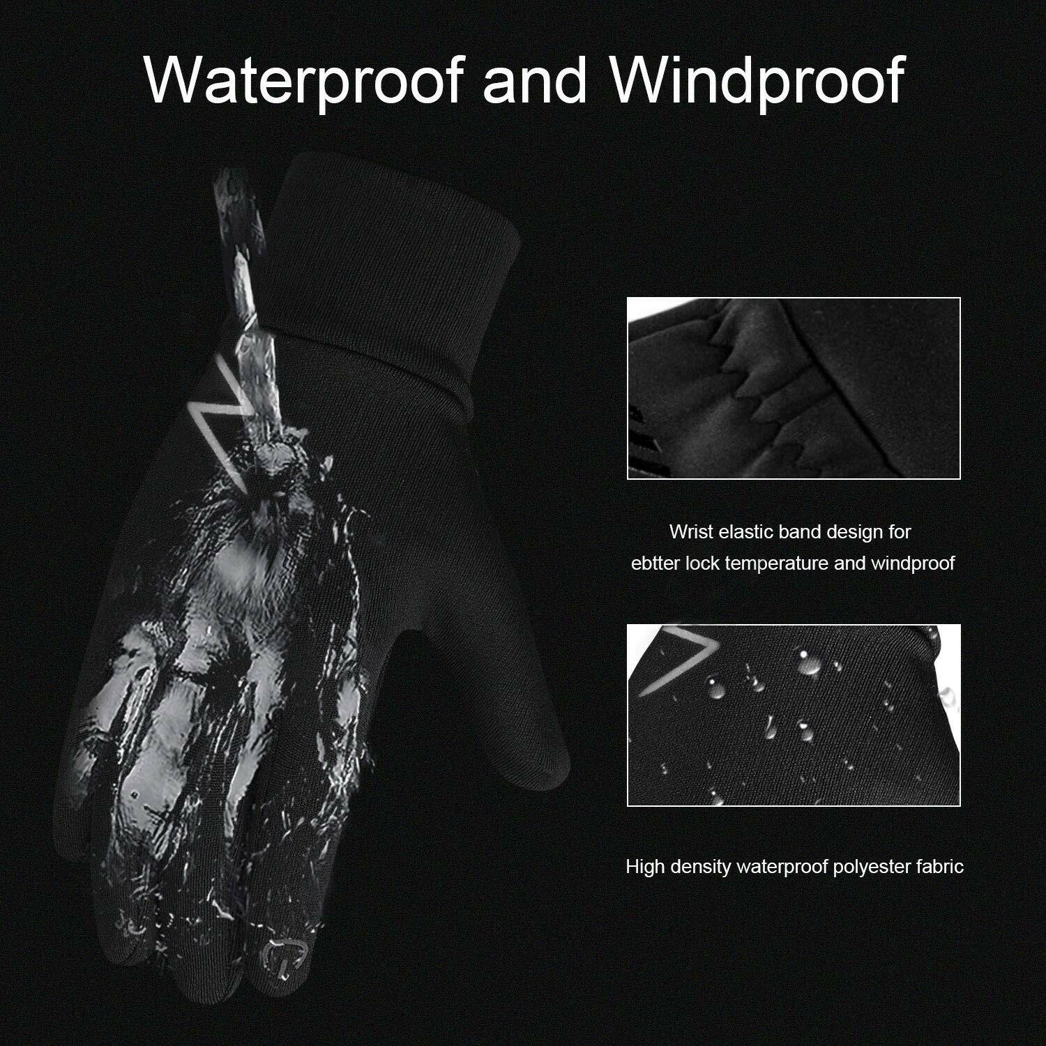 YukiniYa Kids Winter Gloves Back Water Repellent Touchscreen Warm Fleece