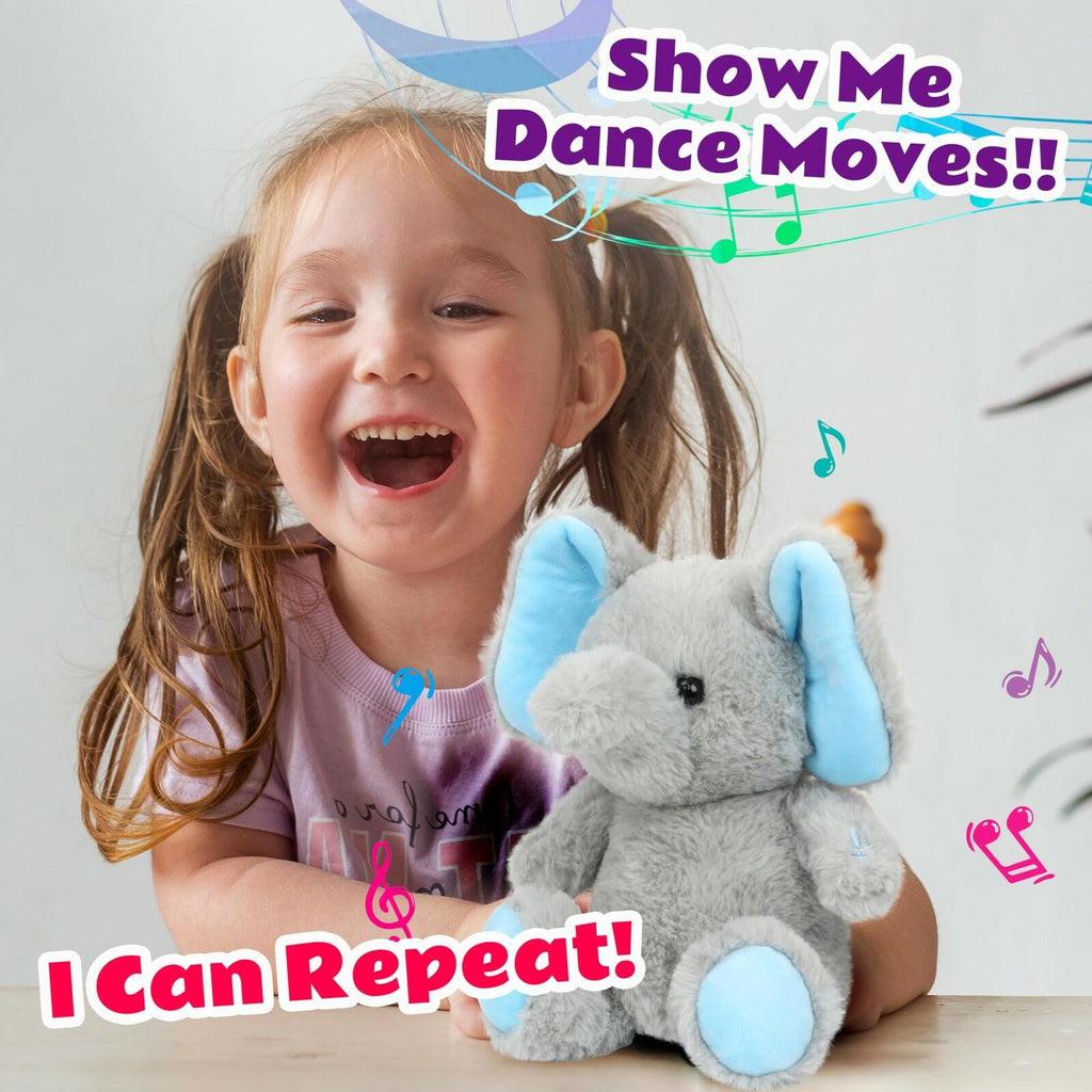 Cuteoy Talking Elephant Repeat What You Say Musical Stuffed Animal Shaking