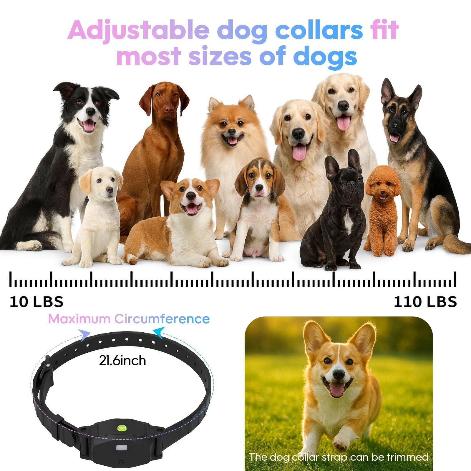 Beatails Wireless Dog Fence System for 2 Dogs with Lighting, Adjustable 5 in 1
