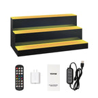 VEVOR LED Lighted Liquor Bottle Display, 3 Tiers 24 Inches, Supports USB,