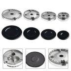 Upgrade Cooker Hat Set, Oven Gas Hob Burner Crown Flame Cap Cover Gas Burner Flame Cap for Kitchen Fits Most Gas Stove Burners(Flat)