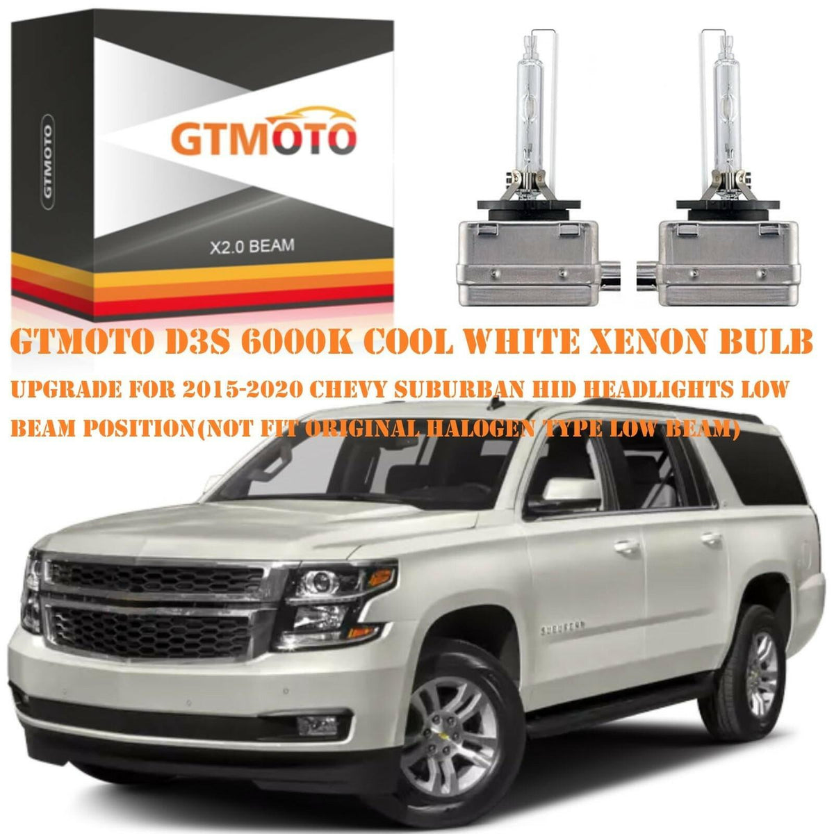 2 PACK GTMOTO D3S Xenon Bulb for 2015 2016 2017 2018 2019 2020 Chevrolet Chevy