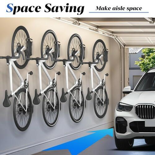 Goovilla 2 Pack Swivel Bike Wall Mount Hangers Garage Space Saving Rack