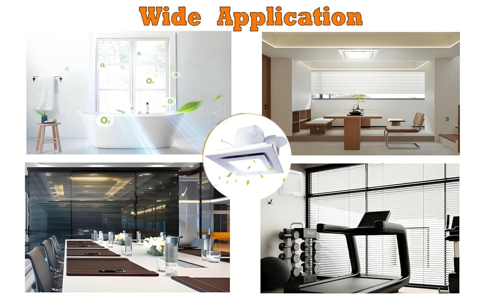 JOANAJO Bathroom Exhaust Fan with LED Light Ceiling Mount Ventilation Fan 120