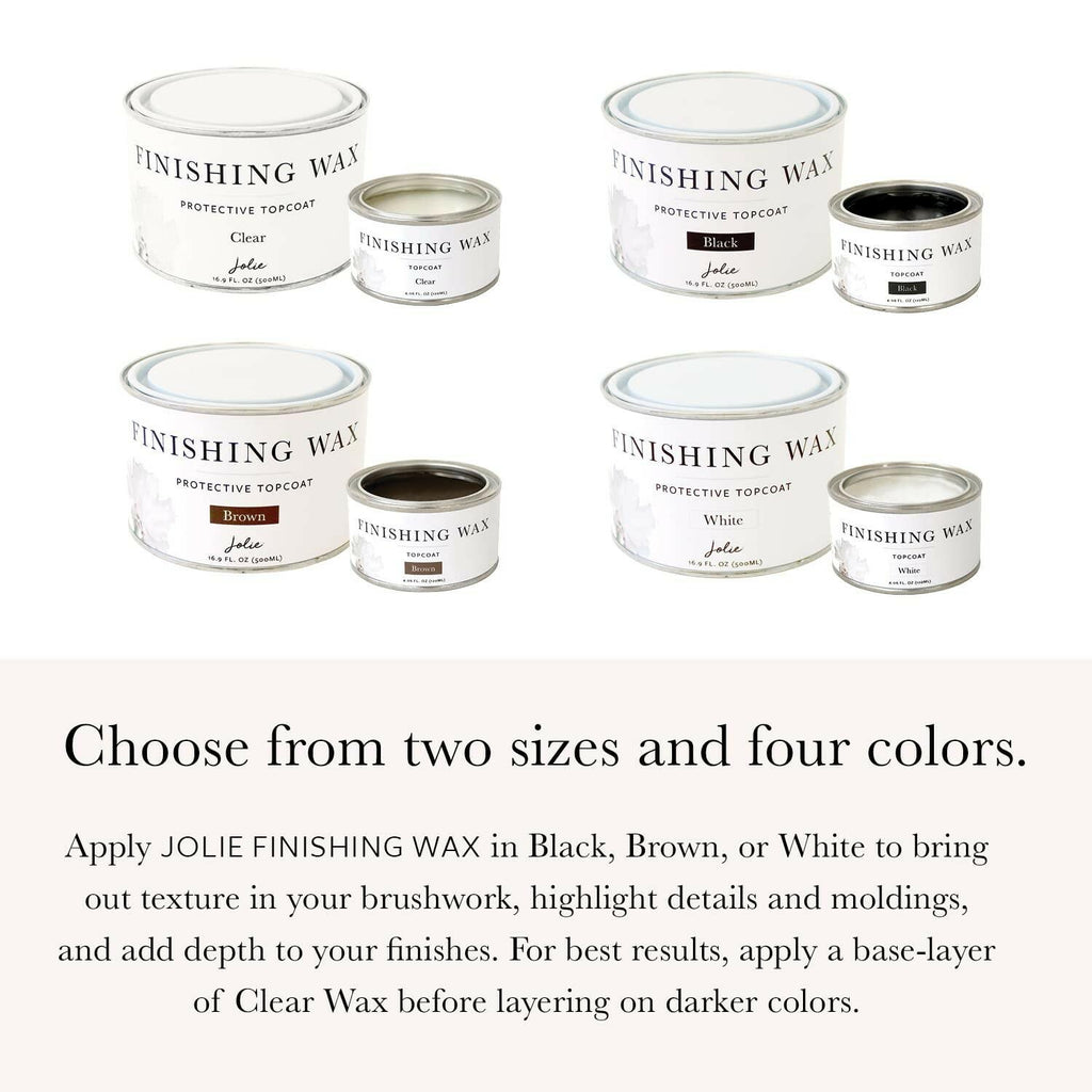 Jolie Finishing Wax - Protective topcoat Paint - Use on interior furniture,