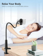 Tryone Gooseneck Phone Holder Stand for Bed Flexible Arm Adjustable Cell Phones