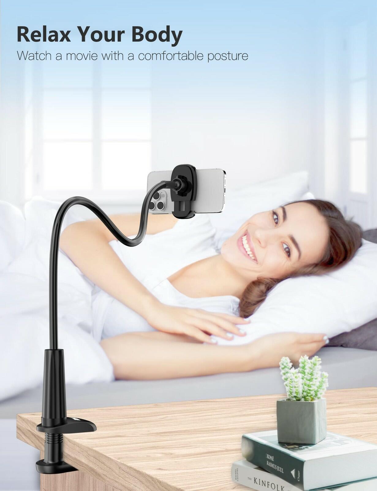 Tryone Gooseneck Phone Holder Stand for Bed Flexible Arm Adjustable Cell Phones