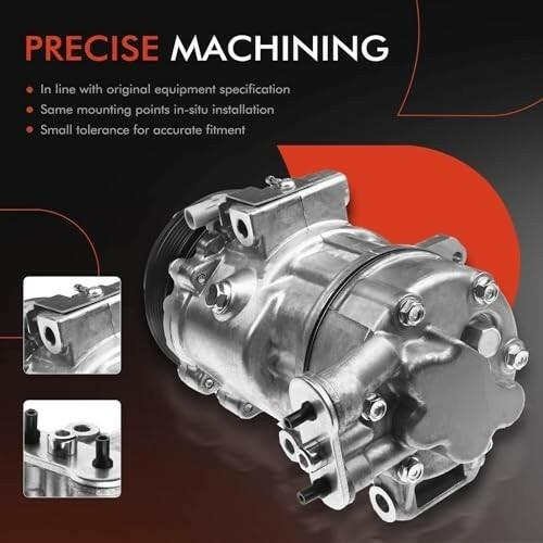 Air Conditioner AC Compressor with Clutch Compatible with Pontiac Vibe 1.8L