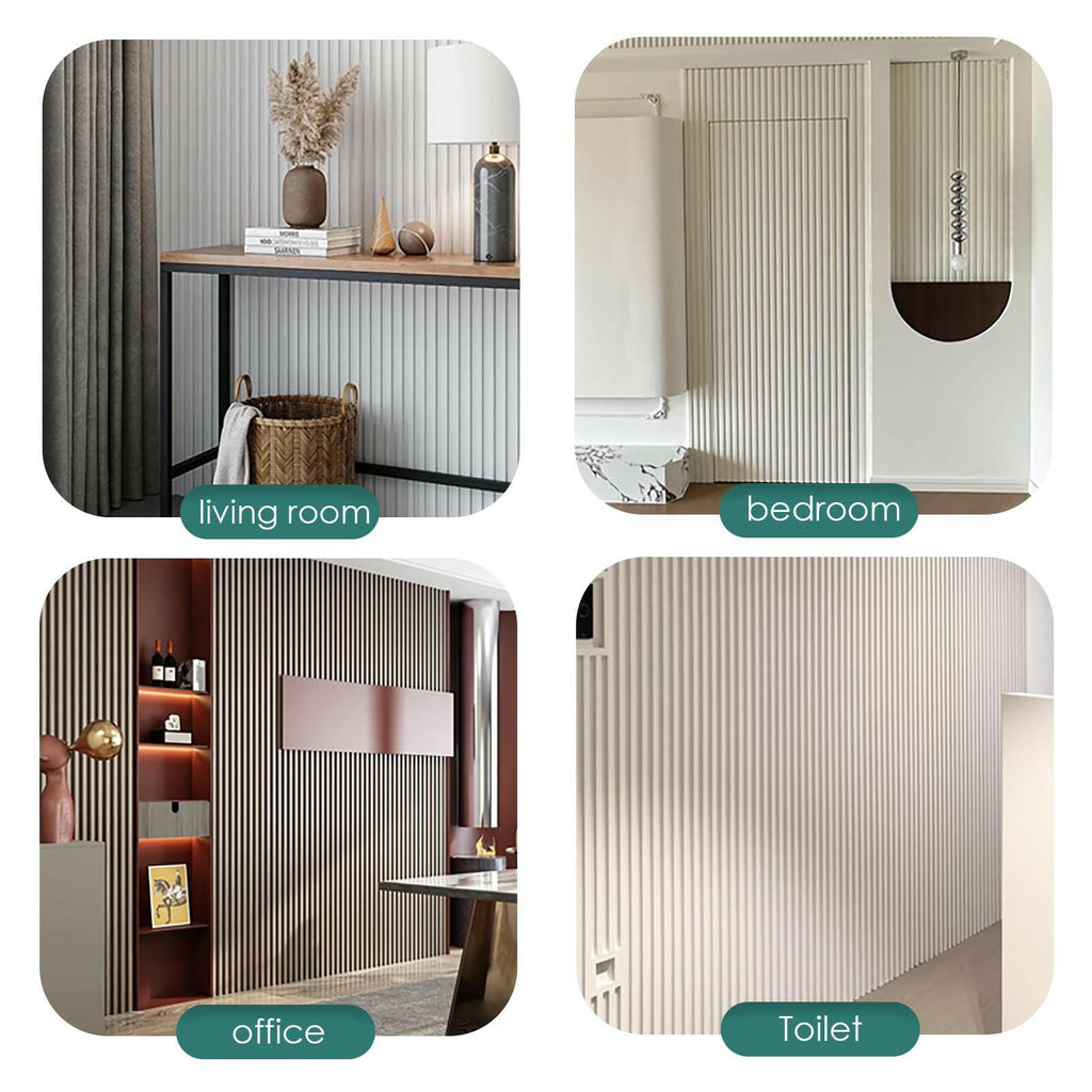 Yefanxi 4-in White EVA molding Peel and Stick Panel, 3D Flexible Fluted self