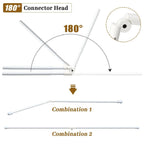 Lcokeiy White Steel Corner Curtain Rod, 30-136 Inch, Adjustable, Wall Mounted,