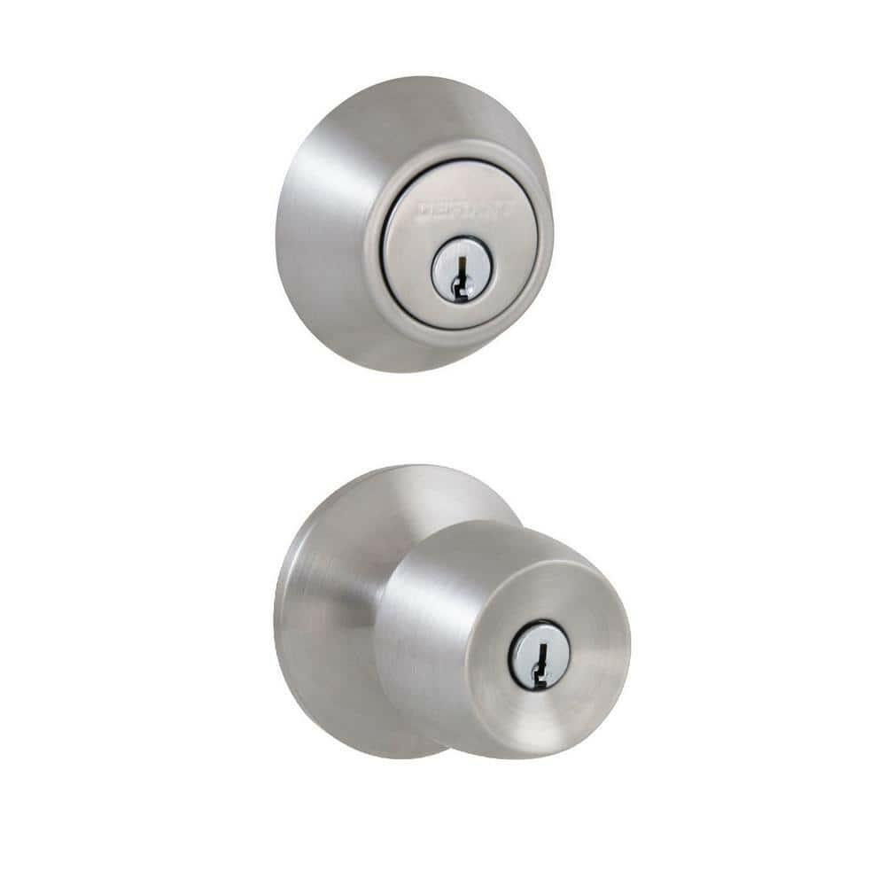 Brandywine Stainless Steel Keyed Alike Knob Combo Pack with Single Cylinder