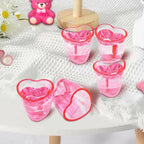 SAIAOKJ 24 Pcs Pink Heart Shot Glasses Bulk 1.5oz Funny Tequila Glasses Reusable